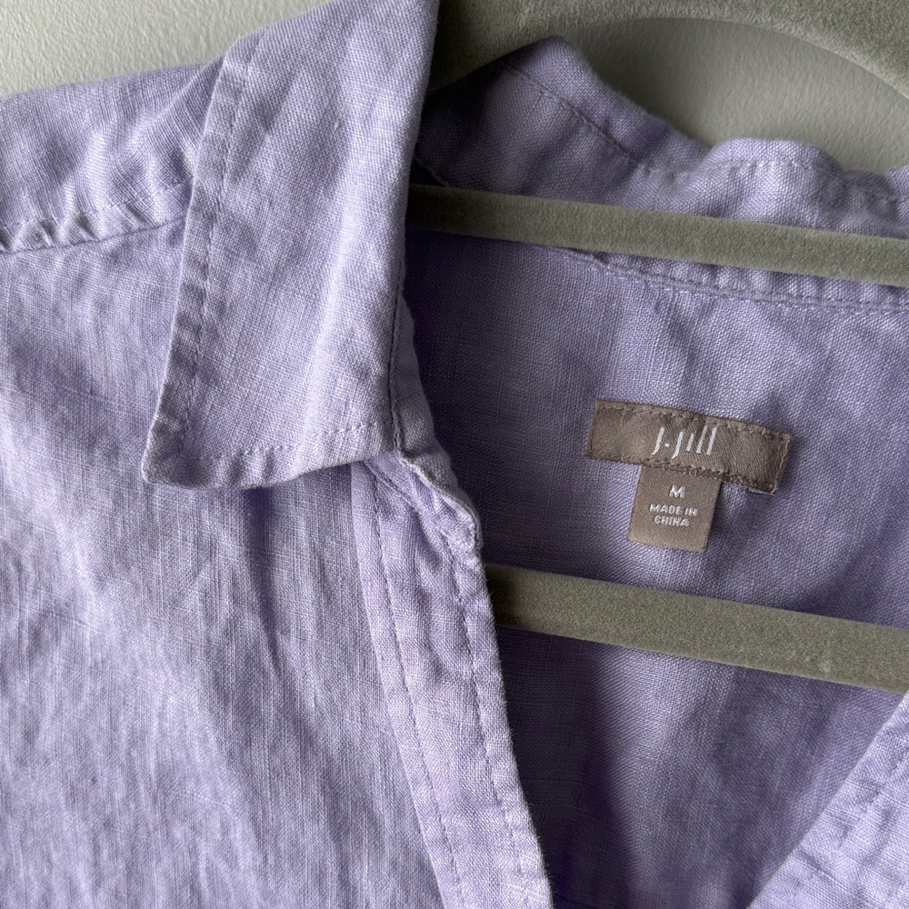 J. Jill  100% linenLavender Button Down Shirt